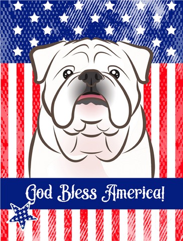 White English Bulldog Canvas House Flag