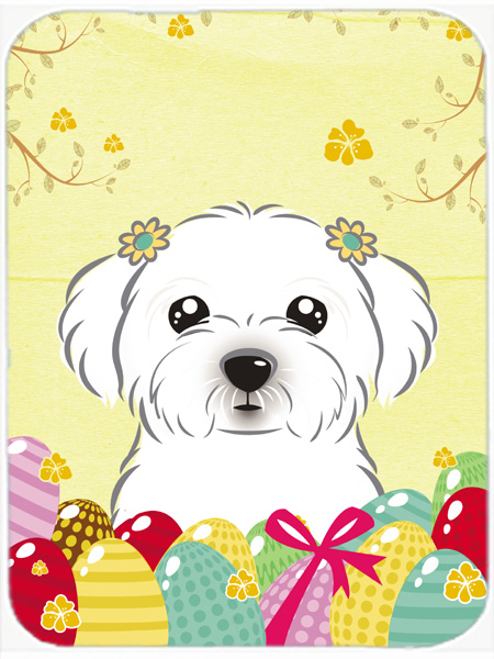 Picture of Carolines Treasures BB1890LCB Maltese Easter Egg Hunt Glass Cutting Board- Large