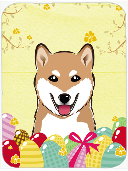 Picture of Carolines Treasures BB1907LCB Shiba Inu Easter Egg Hunt Glass Cutting Board- Large