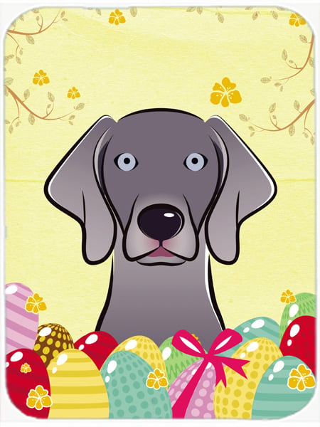 Picture of Carolines Treasures BB1913LCB Weimaraner Easter Egg Hunt Glass Cutting Board- Large