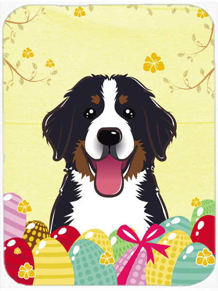 Picture of Carolines Treasures BB1919LCB Bernese Mountain Dog Easter Egg Hunt Glass Cutting Board- Large