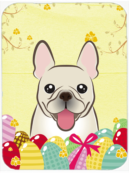 Picture of Carolines Treasures BB1920LCB French Bulldog Easter Egg Hunt Glass Cutting Board- Large