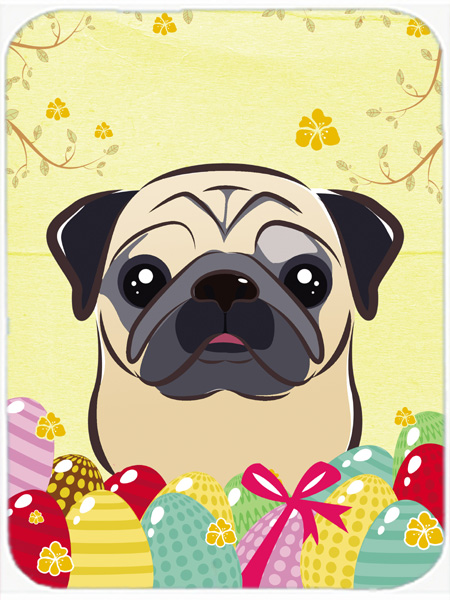 Fawn Pug Easter Egg Hunt Glass Cutting Board- Large