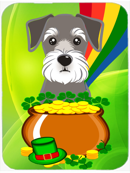Schnauzer St. Patricks Day Glass Cutting Board- Large