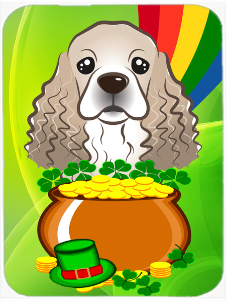 Cocker Spaniel St. Patricks Day Glass Cutting Board