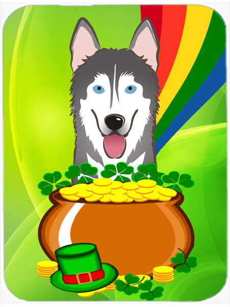 Alaskan Malamute St. Patricks Day Glass Cutting Board- Large