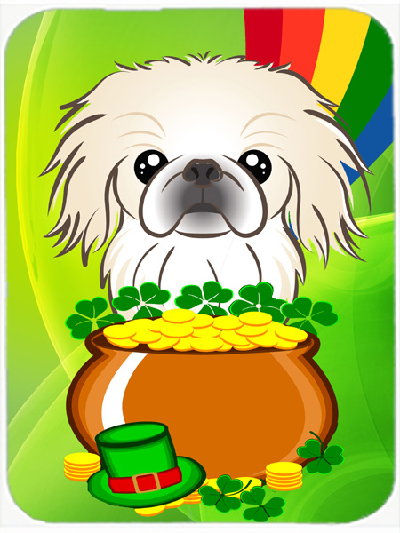 Pekingese St. Patricks Day Glass Cutting Board- Large