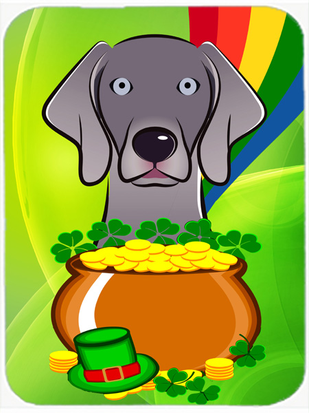 Weimaraner St. Patricks Day Glass Cutting Board- - Large