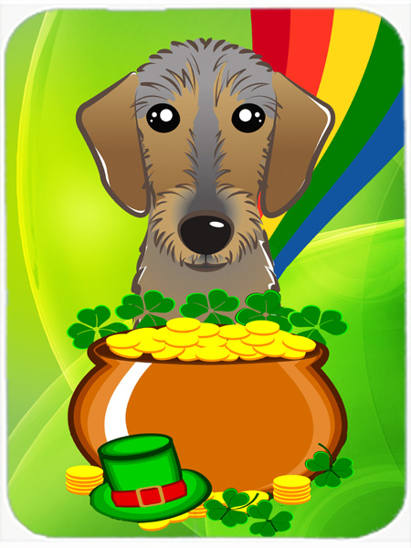 Wirehaired Dachshund St. Patricks Day Glass Cutting Board- Large