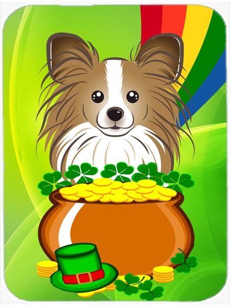 Picture of Carolines Treasures BB1992LCB Papillon St. Patricks Day Glass Cutting Board- Large