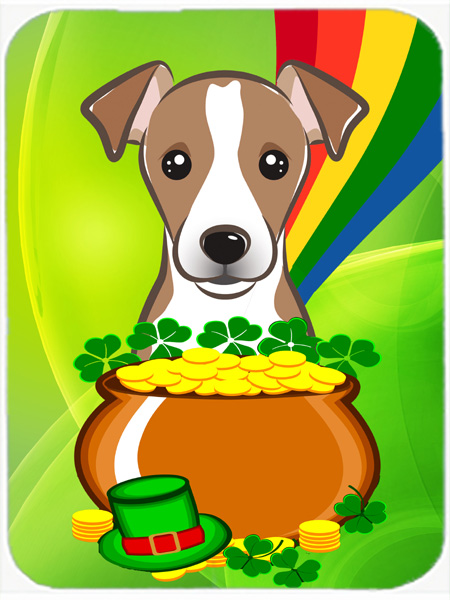 Picture of Carolines Treasures BB2004LCB Jack Russell Terrier St. Patricks Day Glass Cutting Board- Large