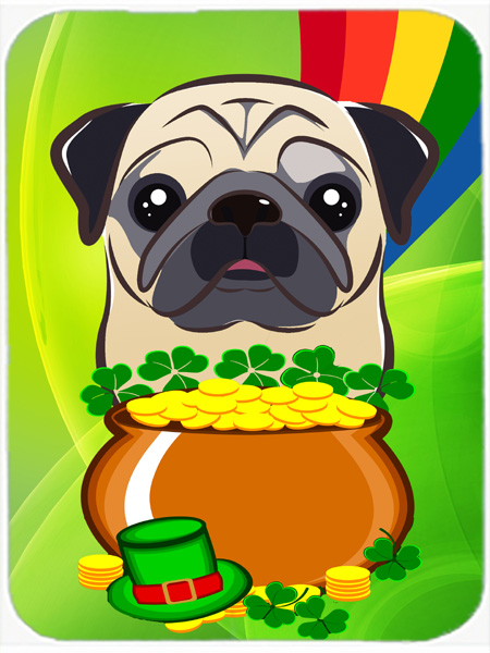 Picture of Carolines Treasures BB2006LCB Fawn Pug St. Patricks Day Glass Cutting Board- Large