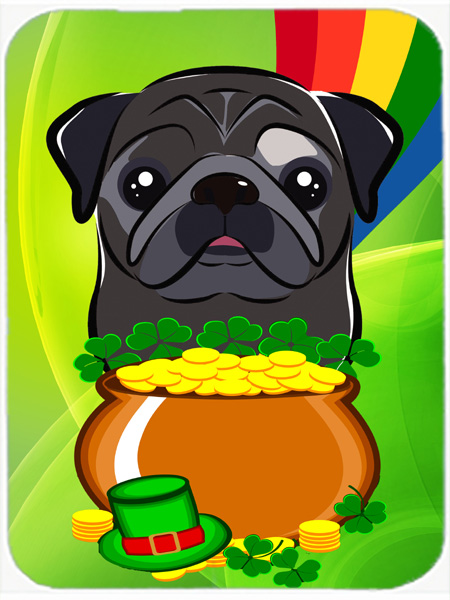 Picture of Carolines Treasures BB2007LCB Black Pug St. Patricks Day Glass Cutting Board- Large
