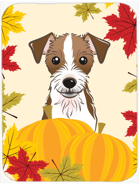 Picture of Carolines Treasures BB2008LCB Jack Russell Terrier Thanksgiving Glass Cutting Board- Large