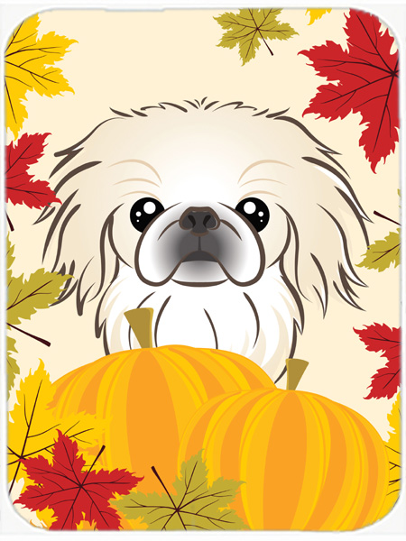 Picture of Carolines Treasures BB2027LCB Pekingese Thanksgiving Glass Cutting Board- Large