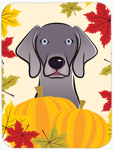 Picture of Carolines Treasures BB2037LCB Weimaraner Thanksgiving Glass Cutting Board- Large