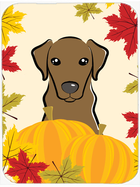 Picture of Carolines Treasures BB2040LCB Chocolate Labrador Thanksgiving Glass Cutting Board- Large