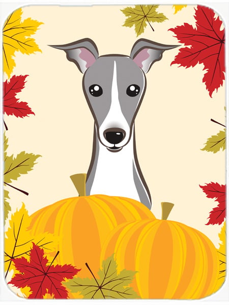 Picture of Carolines Treasures BB2042LCB Italian Greyhound Thanksgiving Glass Cutting Board- Large