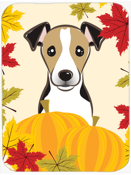 Picture of Carolines Treasures BB2067LCB Jack Russell Terrier Thanksgiving Glass Cutting Board- Large