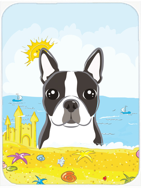 Picture of Carolines Treasures BB2071LCB Boston Terrier Summer Beach Glass Cutting Board- Large