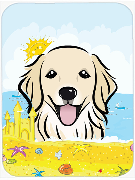 Picture of Carolines Treasures BB2073LCB Golden Retriever Summer Beach Glass Cutting Board- Large