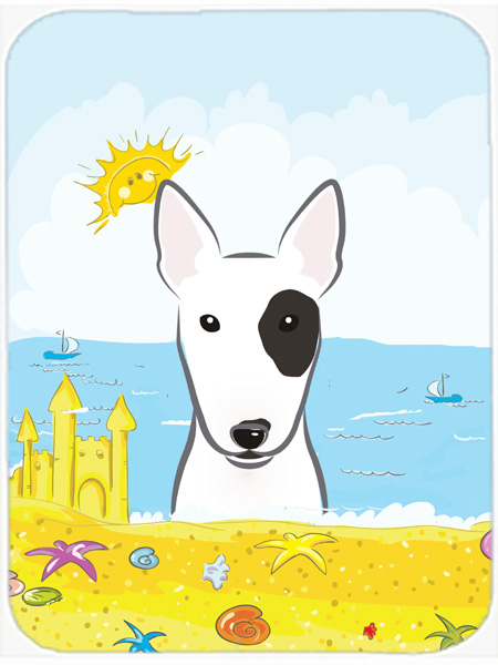 Picture of Carolines Treasures BB2077LCB Bull Terrier Summer Beach Glass Cutting Board- Large