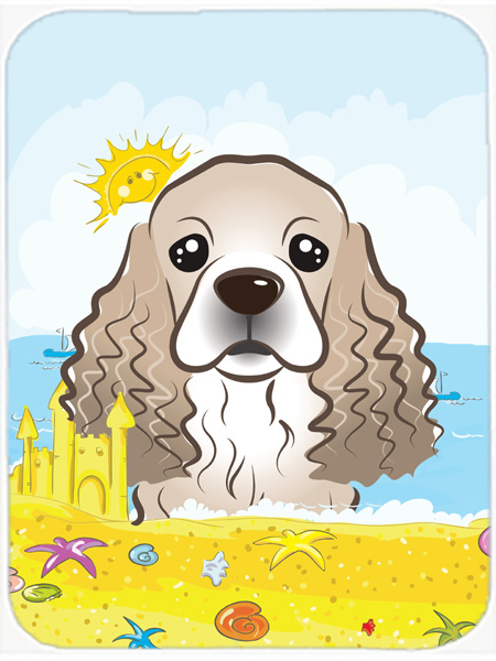 Picture of Carolines Treasures BB2084LCB Cocker Spaniel Summer Beach Glass Cutting Board- Large