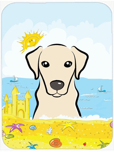 Picture of Carolines Treasures BB2090LCB Yellow Labrador Summer Beach Glass Cutting Board- Large