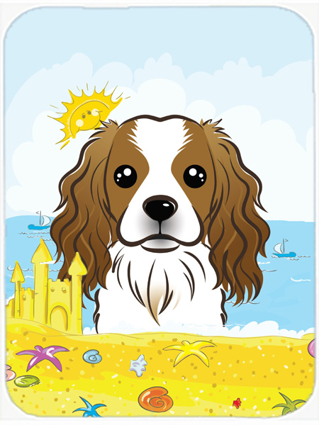 Picture of Carolines Treasures BB2092LCB Cavalier Spaniel Summer Beach Glass Cutting Board- Large