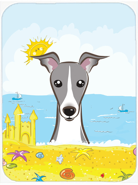 Picture of Carolines Treasures BB2104LCB Italian Greyhound Summer Beach Glass Cutting Board- Large