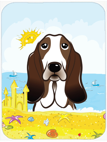 Picture of Carolines Treasures BB2111LCB Basset Hound Summer Beach Glass Cutting Board- Large