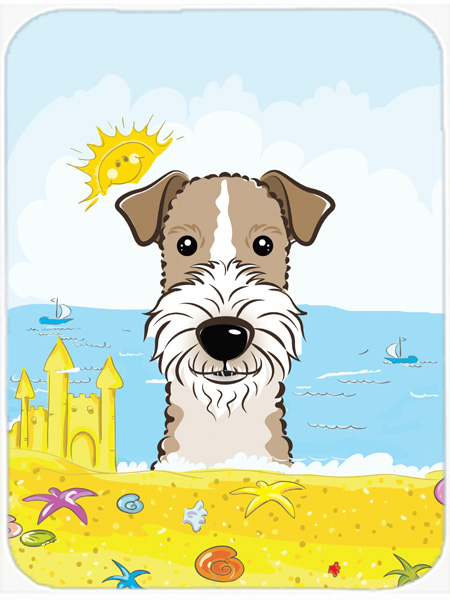 Picture of Carolines Treasures BB2115LCB Wire Haired Fox Terrier Summer Beach Glass Cutting Board- Large