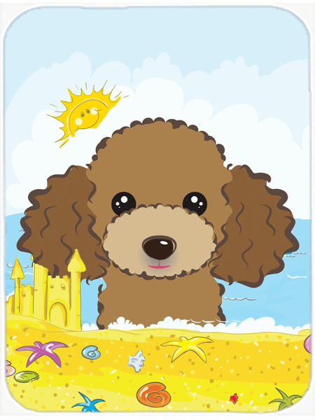 Picture of Carolines Treasures BB2124LCB Chocolate Brown Poodle Summer Beach Glass Cutting Board- Large
