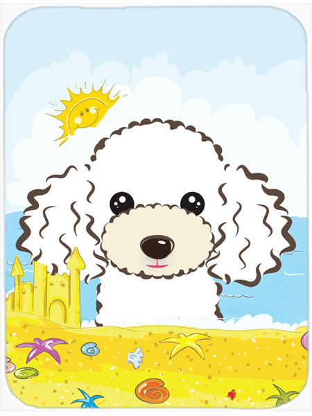 Picture of Carolines Treasures BB2125LCB White Poodle Summer Beach Glass Cutting Board- Large