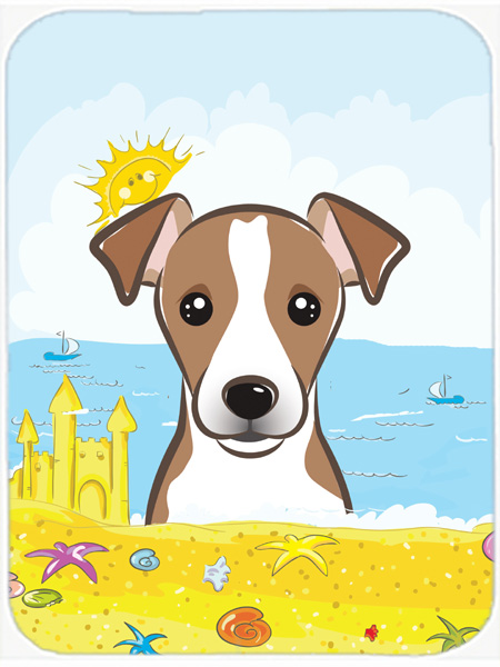 Picture of Carolines Treasures BB2128LCB Jack Russell Terrier Summer Beach Glass Cutting Board- Large