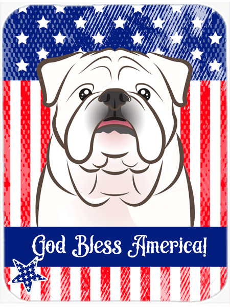 Picture of Carolines Treasures BB2150LCB White English Bulldog Glass Cutting Board- Large