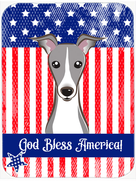 Picture of Carolines Treasures BB2166LCB God Bless American Flag with Italian Greyhound Glass Cutting Board- Large