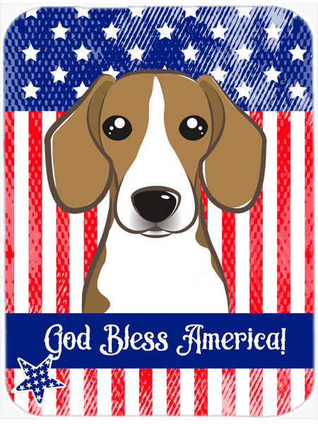 Picture of Carolines Treasures BB2169LCB God Bless American Flag with Beagle Glass Cutting Board- Large