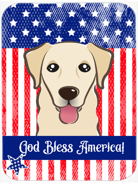 Picture of Carolines Treasures BB2182LCB God Bless American Flag with Golden Retriever Glass Cutting Board- Large