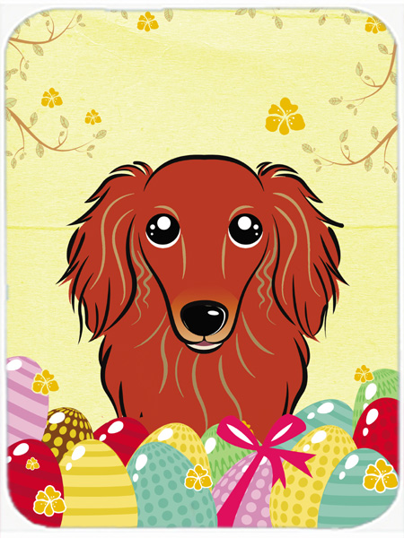 Longhair Red Dachshund Easter Egg Hunt Mouse Pad, Hot Pad or Trivet