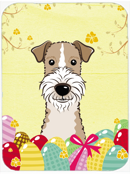 Wire Haired Fox Terrier Easter Egg Hunt Mouse Pad, Hot Pad or Trivet