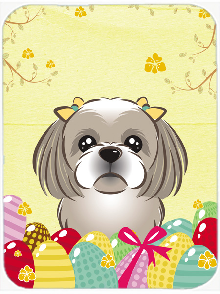 Gray Silver Shih Tzu Easter Egg Hunt Mouse Pad, Hot Pad or Trivet