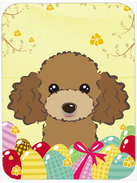 Chocolate Brown Poodle Easter Egg Hunt Mouse Pad, Hot Pad or Trivet