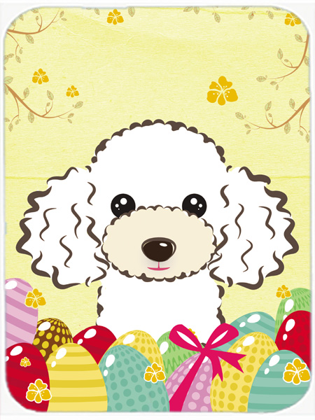 White Poodle Easter Egg Hunt Mouse Pad, Hot Pad or Trivet