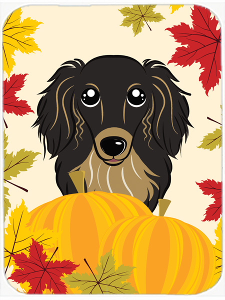 Longhair Black &Tan Dachshund Thanksgiving Mouse Pad, Hot Pad or Trivet