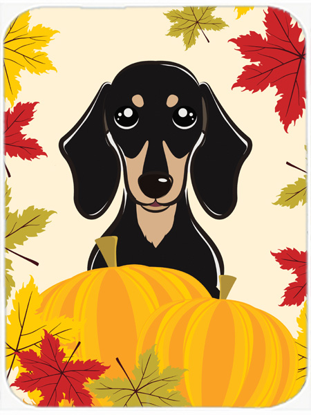 Smooth Black and Tan Dachshund Thanksgiving Mouse Pad, Hot Pad or Trivet