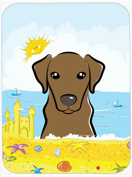 BB2102MP Chocolate Labrador Summer Beach Mouse Pad- Hot Pad or Trivet