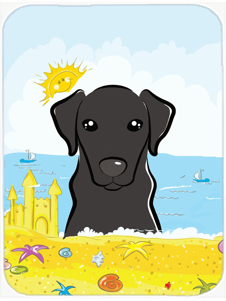 Black Labrador Summer Beach Mouse Pad, Hot Pad or Trivet