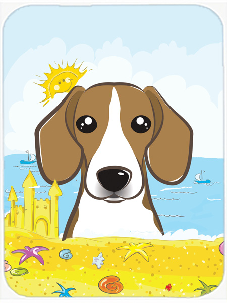 Beagle Summer Beach Mouse Pad, Hot Pad or Trivet