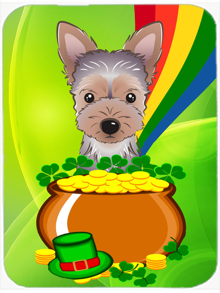 Yorkie Puppy St. Patricks Day Mouse Pad, Hot Pad or Trivet